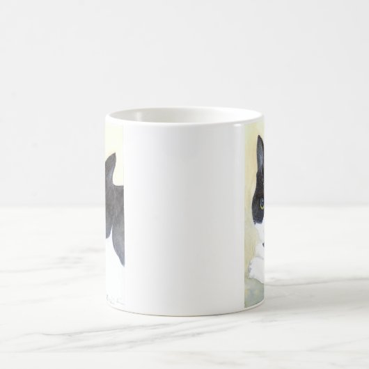 Schwarze und weiße Katze Kaffeetasse (Mittel)