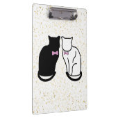 Schwarze und weiße Katze Klemmbrett (Rechts)