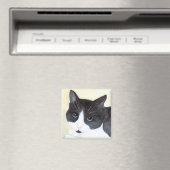Schwarze und weiße Katze Magnet (In Situ (Geschirrspüler))