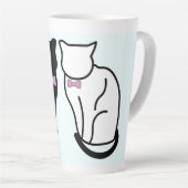 Schwarze und weiße Katze Milchtasse (Rechte Ecke)