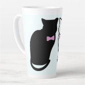 Schwarze und weiße Katze Milchtasse (Linke Ecke)