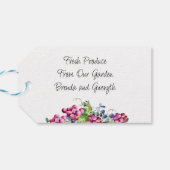 Schwarze und weiße Katze mit Grapes-Garden-Geschen Geschenkanhänger (Rückseite Horizontal)