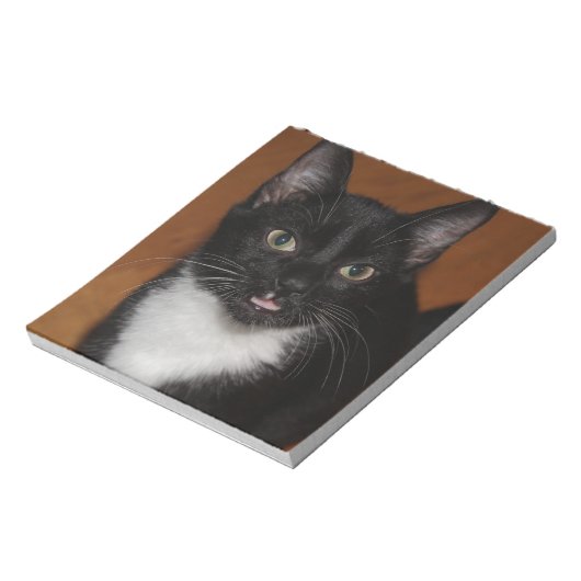 SCHWARZE UND WEISSE KATZE NOTIZBLOCK (Rotiert)