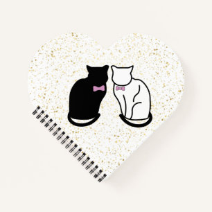 Schwarze und weiße Katze Notizblock