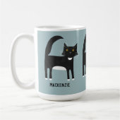 Schwarze und weiße Katze Personalisiert Kaffeetasse (Links)
