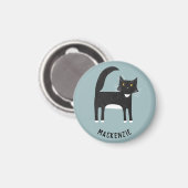 Schwarze und weiße Katze Personalisiert Magnet (Vorderseite/Rückseite)