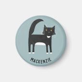 Schwarze und weiße Katze Personalisiert Magnet (Vorne)