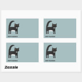 Schwarze und weiße Katze Personalisiert Rechteckiger Aufkleber (Blatt)
