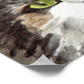 Schwarze und weiße Katze Poster (Ecke)