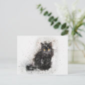 Schwarze und weiße Katze Postkarte (Stehend Vorderseite)
