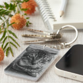 Schwarze und weiße Katze Schlüsselanhänger (Vorderseite rechts)