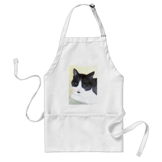 Schwarze und weiße Katze Schürze (Vorne)