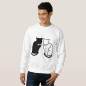 Schwarze und weiße Katze Sweatshirt (Vorne ganz)