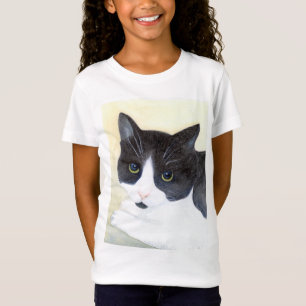 Schwarze und weiße Katze T-Shirt