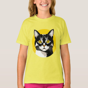 Schwarze und weiße Katze T-Shirt
