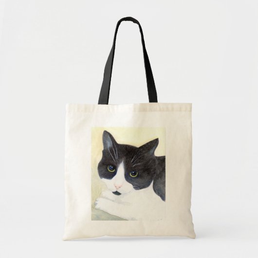 Schwarze und weiße Katze Tragetasche (Vorne)