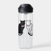 Schwarze und weiße Katze Trinkflasche (Rückseite)