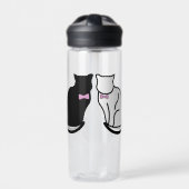 Schwarze und weiße Katze Trinkflasche (Vorderseite)