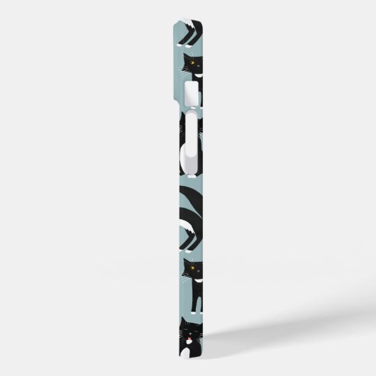 Schwarze und weiße Katzen Case-Mate iPhone Hülle (Rückseite / Links)