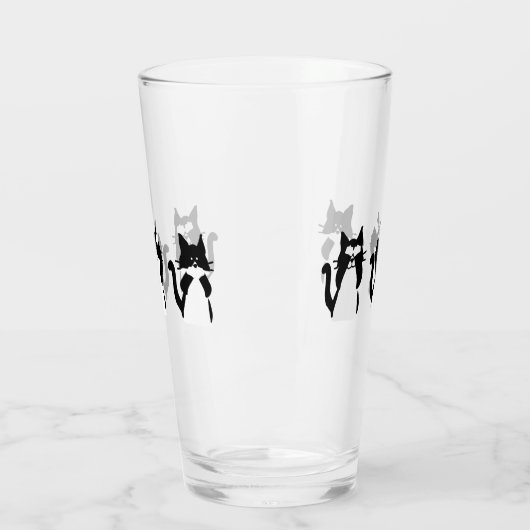 Schwarze und weiße Katzen | Drei kluge Kätzchen Glas (Links)