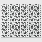 Schwarze und weiße Katzen Geburtstag Geschenkpapier (Flach)