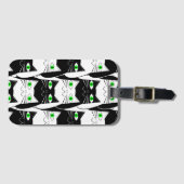 Schwarze und weiße Katzen Gepäckanhänger (Vorderseite (Horizontal))