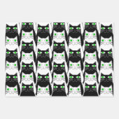 Schwarze und weiße Katzen Geschenkpapier Set (Vorderseite 2)