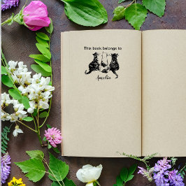 Schwarze und Weiße Katzen Illustriert Dieses Buch  Permastempel