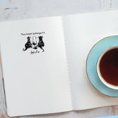 Schwarze und Weiße Katzen Illustriert Dieses Buch Permastempel