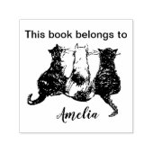 Schwarze und Weiße Katzen Illustriert Dieses Buch Permastempel (Design)
