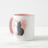 Schwarze und weiße Katzen in Liebe Dreamy Pink Tasse (Vorderseite Links)