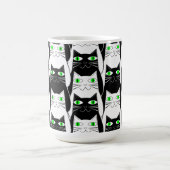 Schwarze und weiße Katzen Kaffeetasse (Mittel)