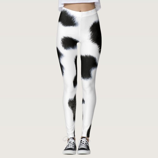Schwarze und weiße Katzen Leggings (Vorderseite)