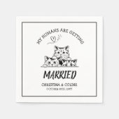 Schwarze und weiße Katzen Moderne Spaß Einfache Ho Serviette (Vorderseite)