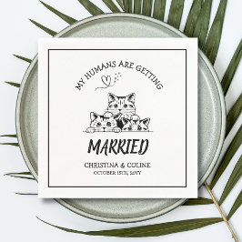 Schwarze und weiße Katzen Moderne Spaß Einfache Ho Serviette