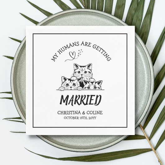 Schwarze und weiße Katzen Moderne Spaß Einfache Ho Serviette