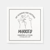 Schwarze und weiße Katzen Moderne Spaß Einfache Ho Serviette (Vorderseite)