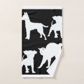 Schwarze und weiße Katzen und Hunde Badhandtuch Set (Handtuch)