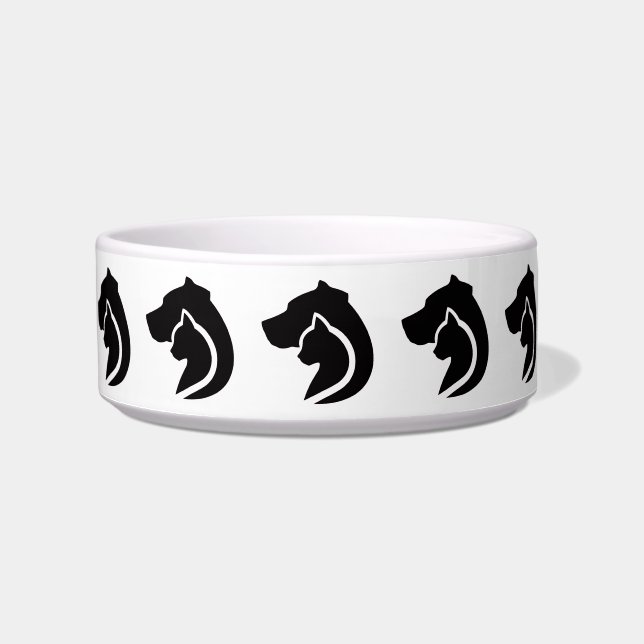 Schwarze und weiße Katzen und Hunde Napf (Vorderseite)