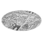 Schwarze und weiße Katzen und Kätzchen Schneidebrett (Ecke)