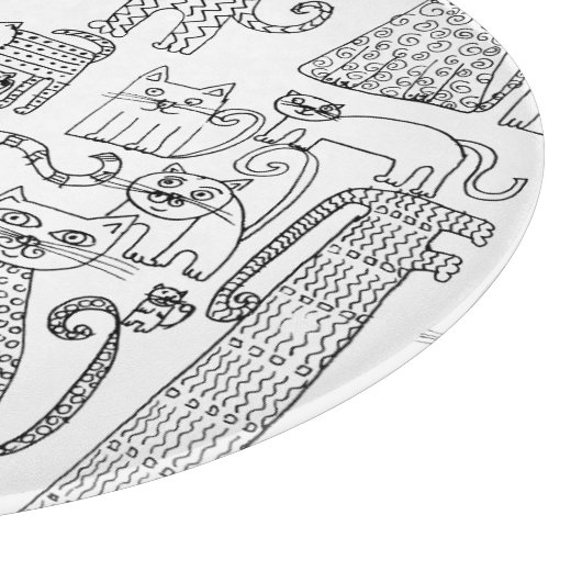 Schwarze und weiße Katzen und Kätzchen Schneidebrett (Ecke)