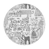 Schwarze und weiße Katzen und Kätzchen Schneidebrett (Vorderseite)