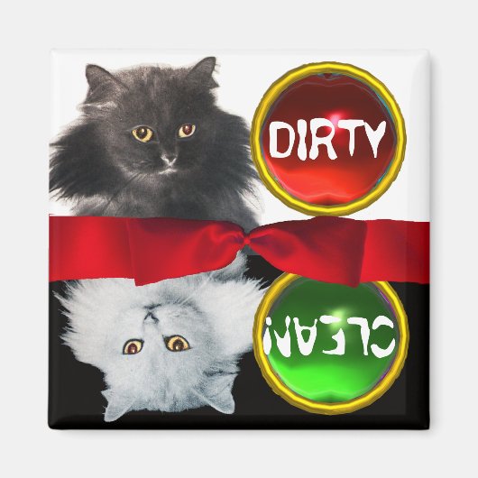 SCHWARZE UND WEISSE KATZKRAFT, SAUBER MAGNET (Vorne)