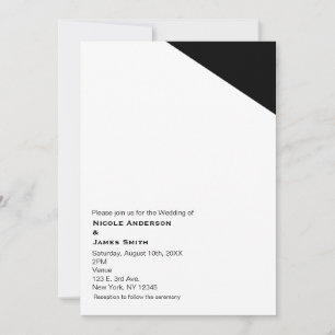 Schwarze und weiße klassische Dreiecks-Hochzeitsei Einladung