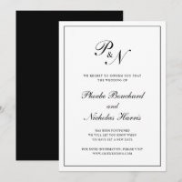 Schwarze und weiße klassische elegante Hochzeit