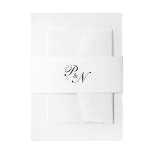 Schwarze und weiße klassische elegante Hochzeit Einladungsbanderole