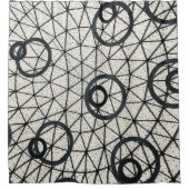 Schwarze und weiße Kreise Duschvorhang (Vorderseite)