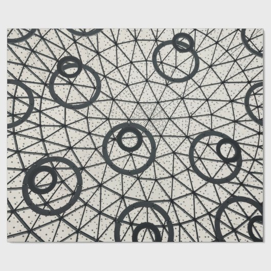 Schwarze und weiße Kreise Geschenkpapier (Flach)