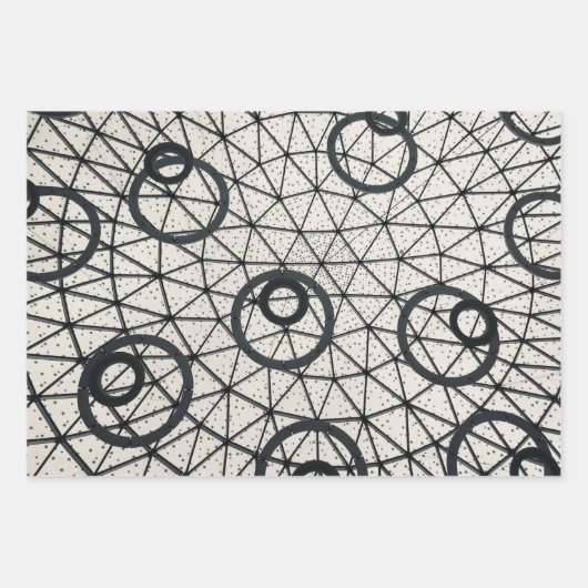 Schwarze und weiße Kreise Geschenkpapier Set (Vorderseite 2)