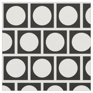 Schwarze und weiße Kreise und Quadrate Stoff